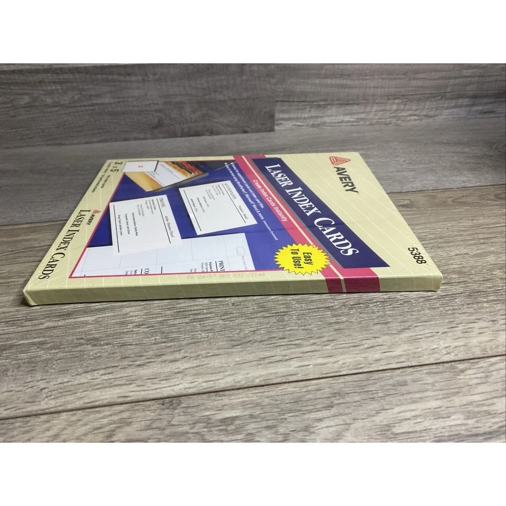 Avery 5388 Printable Laser Index Cards 3‎ x 5 50 Sheets 150 Cards NEW SEALED